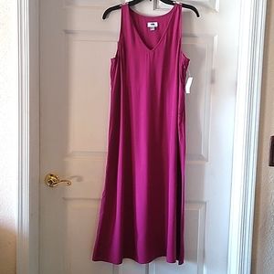 🖐🏽 Old Navy long fucia maxi sun dress w elastic back